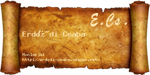 Erdődi Csaba névjegykártya