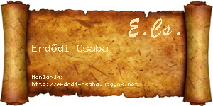 Erdődi Csaba névjegykártya